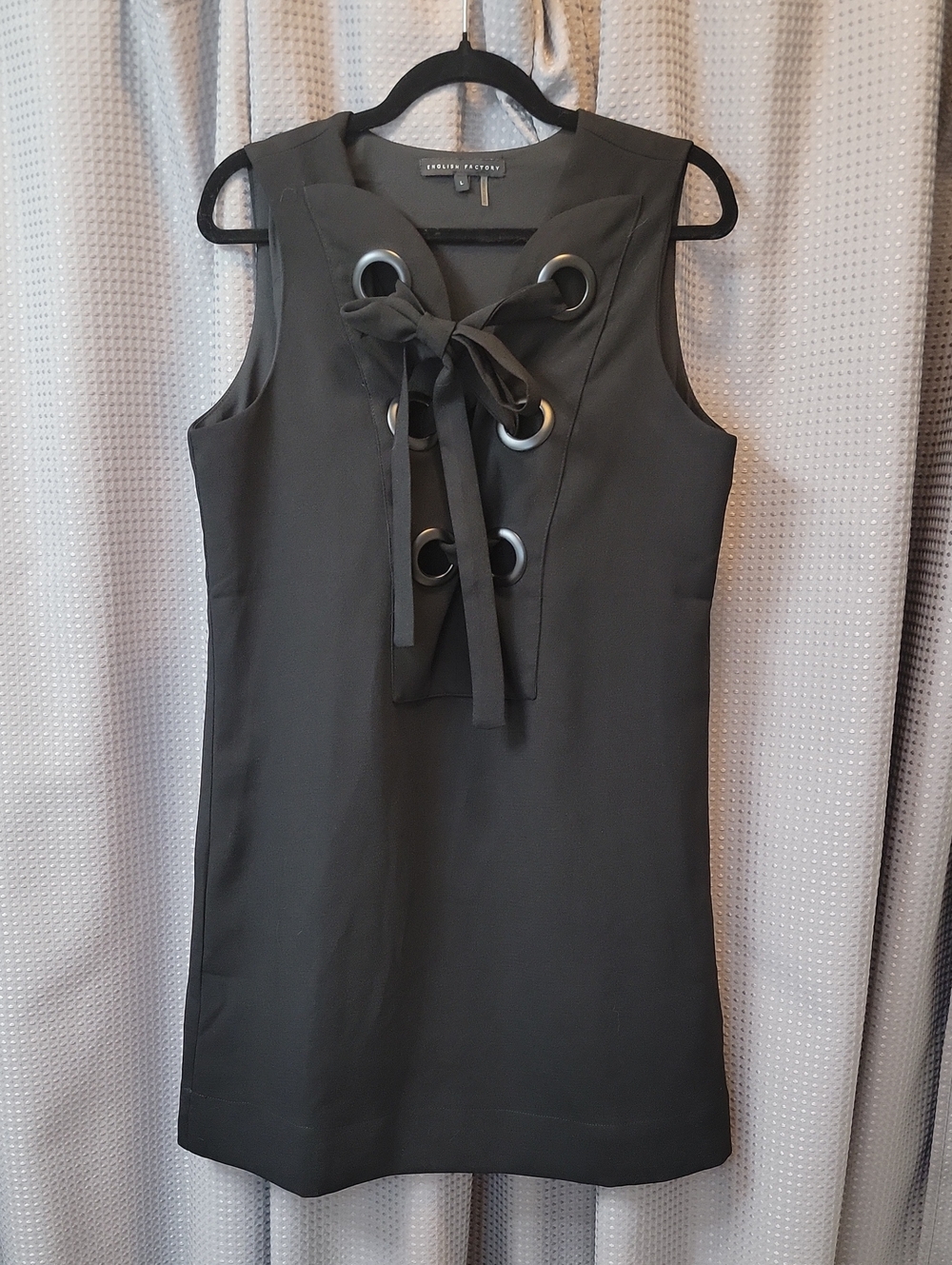 Anthropologie English Factory Lace-Up Grommet Mini Dress Size L